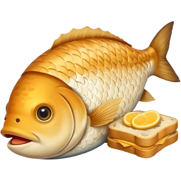 Fish with loaf of bread emoji