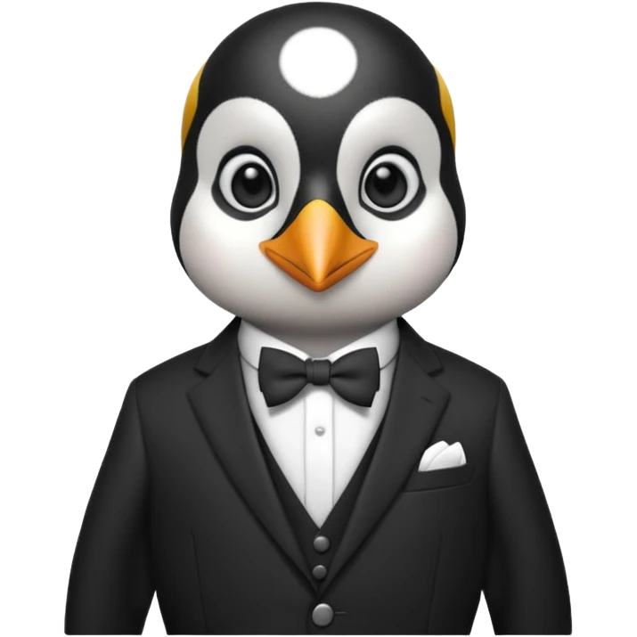 create a genius penguin wearing a classic Dior suite emoji
