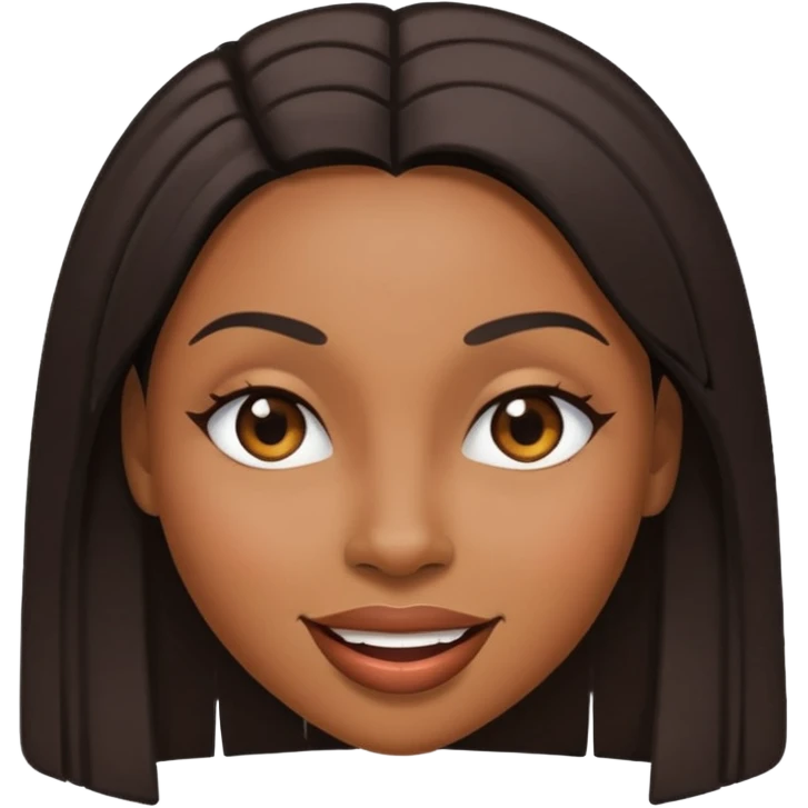 black woman with straight hair, winking emoji