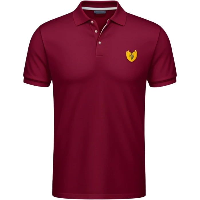 wine red cotton polo shirt with V-neck, no background, only the clothing item emoji
