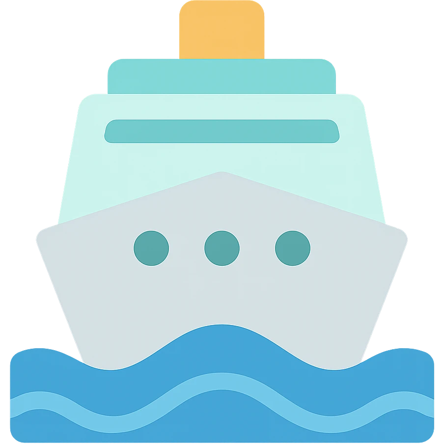 cruise ship, colorful icon style emoji
