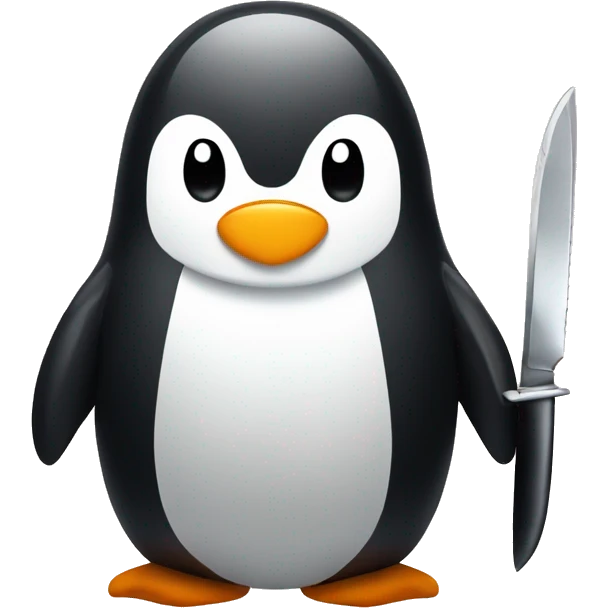 Penguin with the knife  emoji