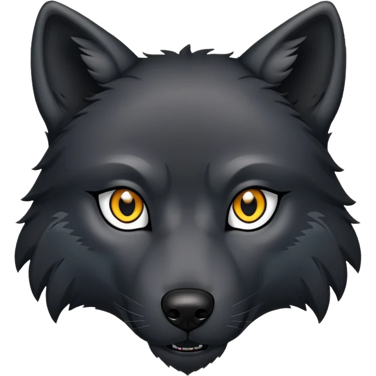 A black wolf emoji