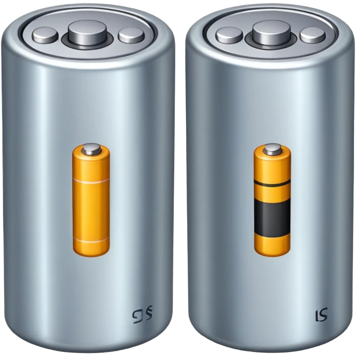 Two dead batteries stacked on top of each other, depleted, empty power emoji