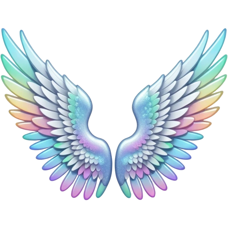 wings glitter white emoji