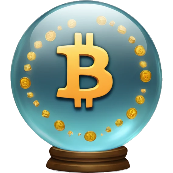 crystal ball With bitcoin  emoji
