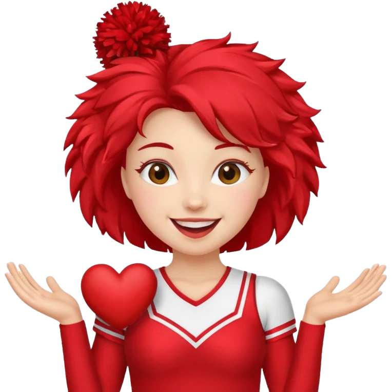 Cheerleader Pom pom heart emoji