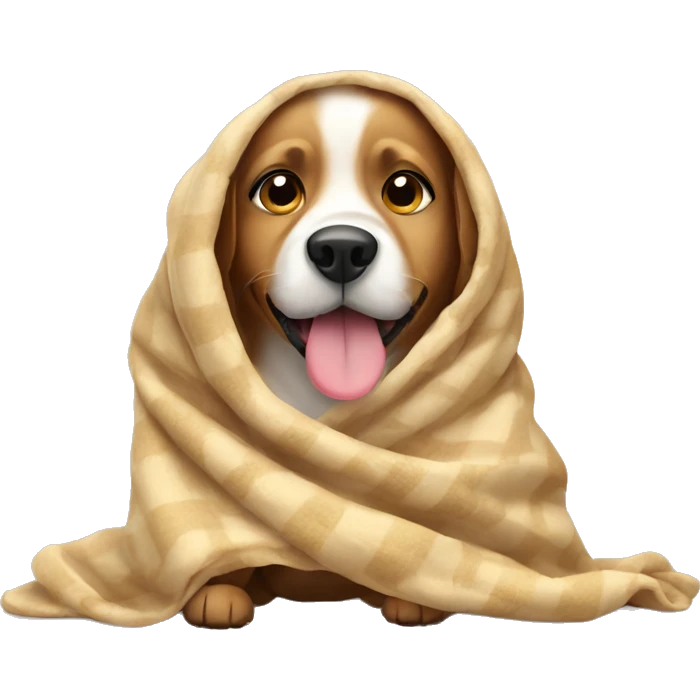 Dog wrapped in a blanket  emoji