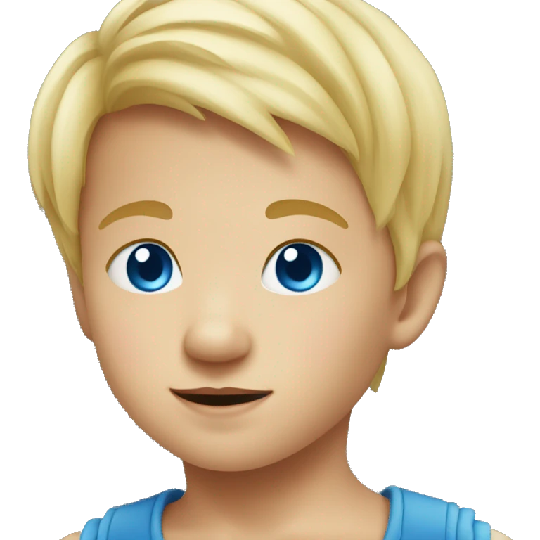 kid crawling like a baby with blonde hair and blue eyes emoji