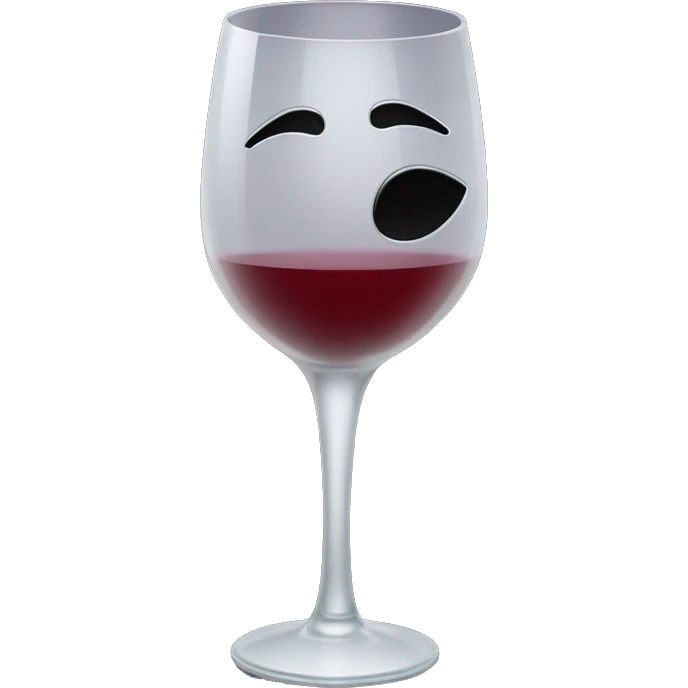 Wine glass with black kiss mark on glass emoji