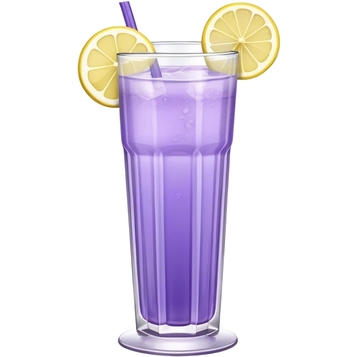 Lavender lemonade in tall ribbed glass  emoji