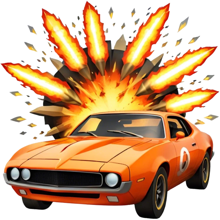Photorealistic Icon for Action Movies: Dynamic collage of iconic action movie scenes featuring explosions, fast cars, combat, and weapons. Include silhouettes of famous action heroes, dramatic lighting, and a sense of high-octane energy. Transparent background. emoji