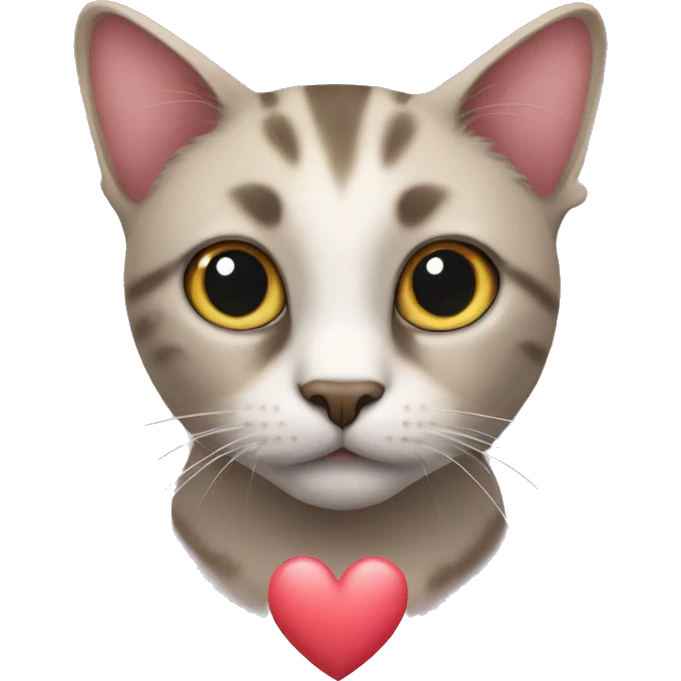 A cat with a heart emoji