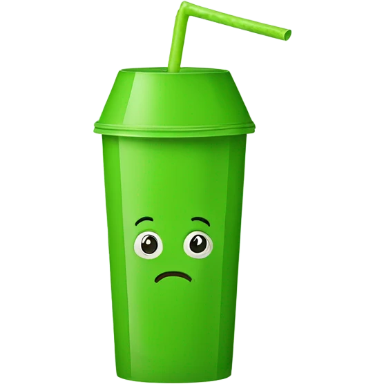 green carton of juice with a straw emoji