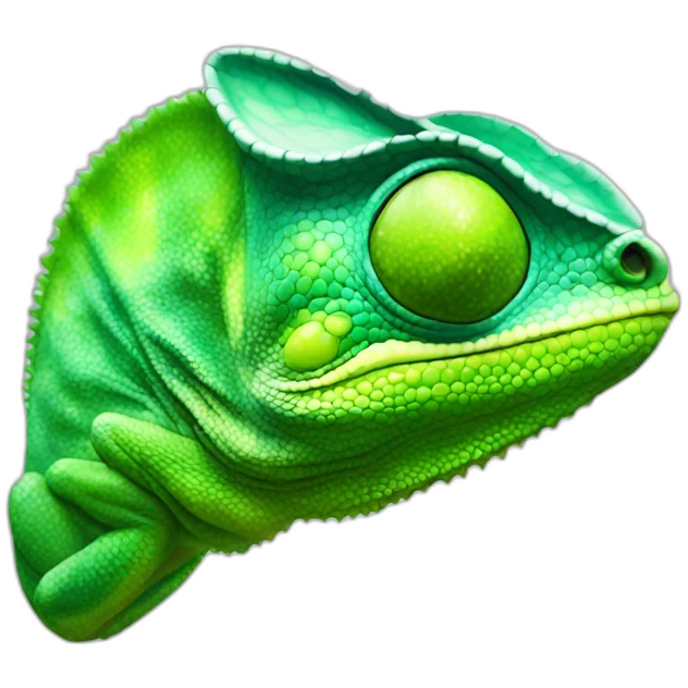 green chameleon head emoji