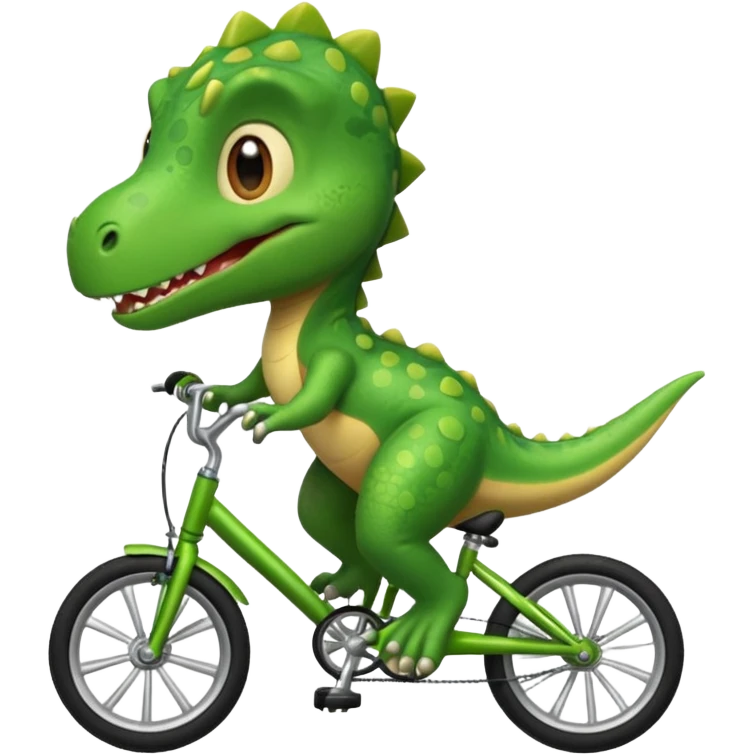Baby dinosaur riding a bike  emoji