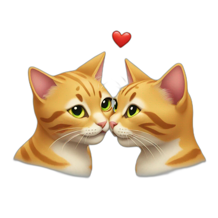 Two cats kissing  emoji