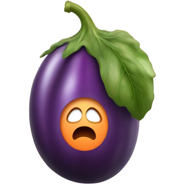 Eggplant in a peach  emoji