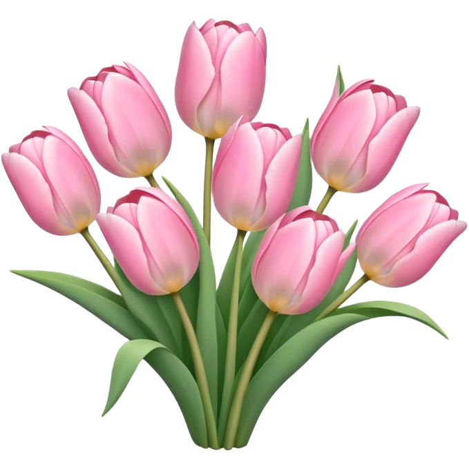 pastel pink tulip flower bouquet emoji