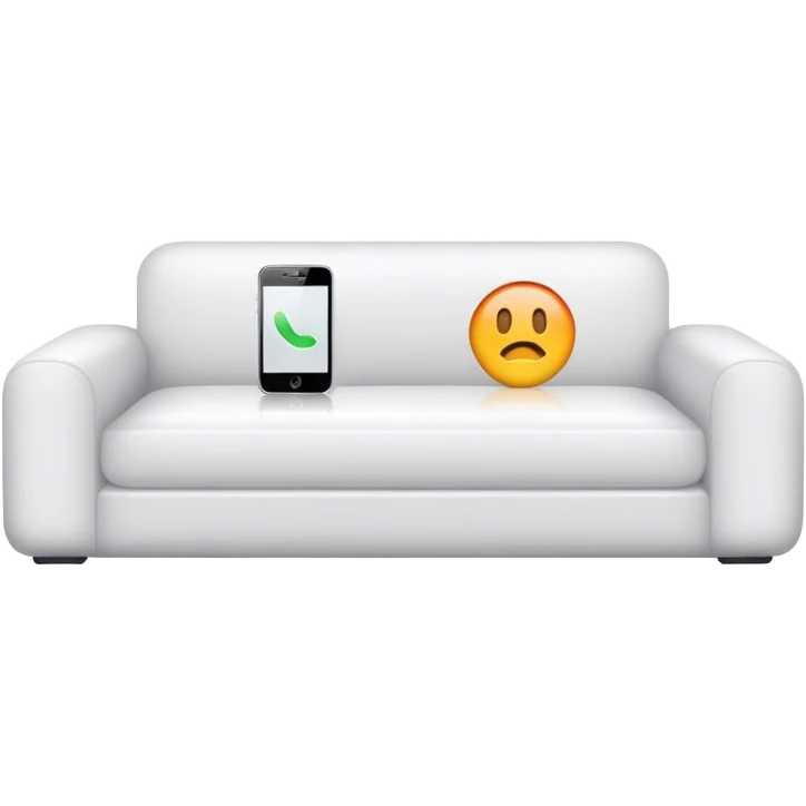 an iPhone big as the couch on a white couch emoji