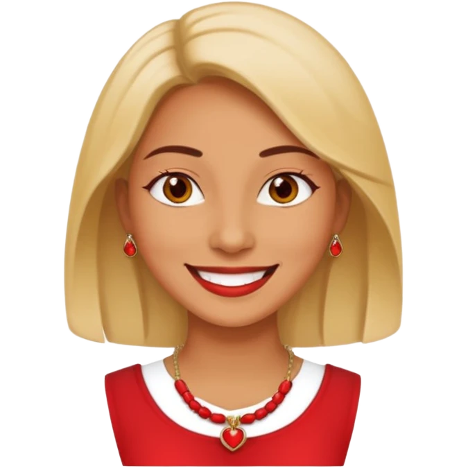 woman with red necklaced emoji