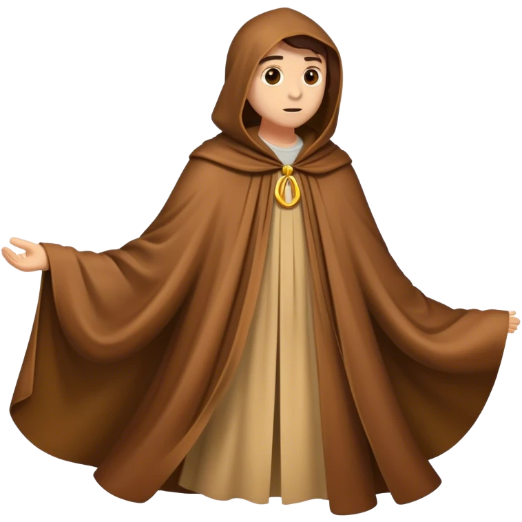 open brown cloak emoji