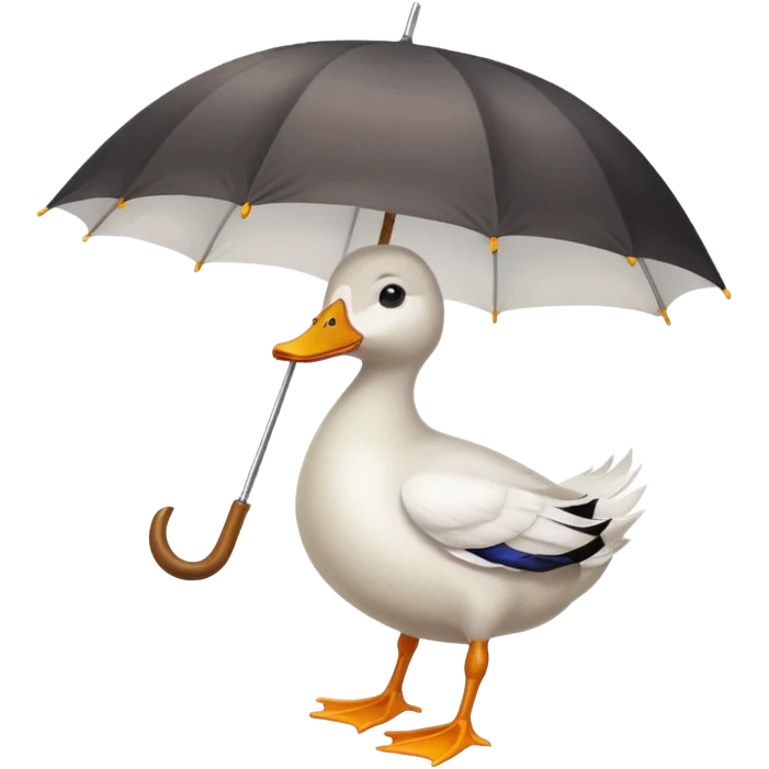 Duck holding white umbrella emoji