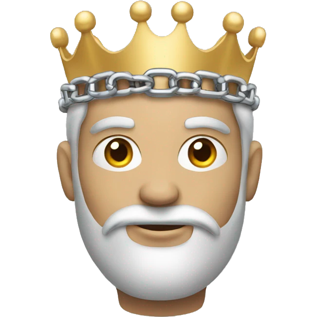 Man with crown holding silver chain  emoji