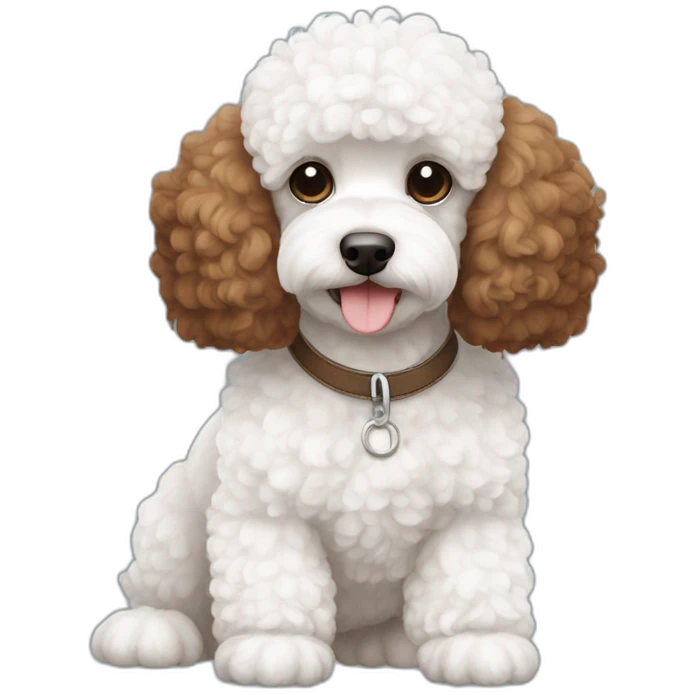 2 doga french poodle 1 white colour 1 canela brown color emoji