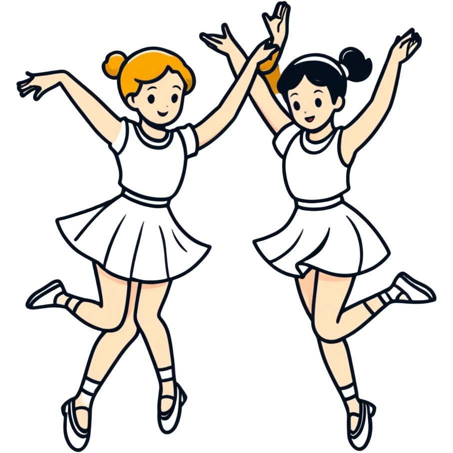 black girl and white girl dancing emoji
