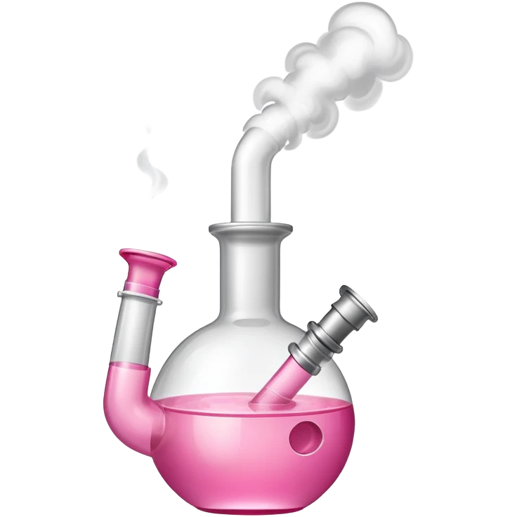 a pink bong with smoke coming out emoji