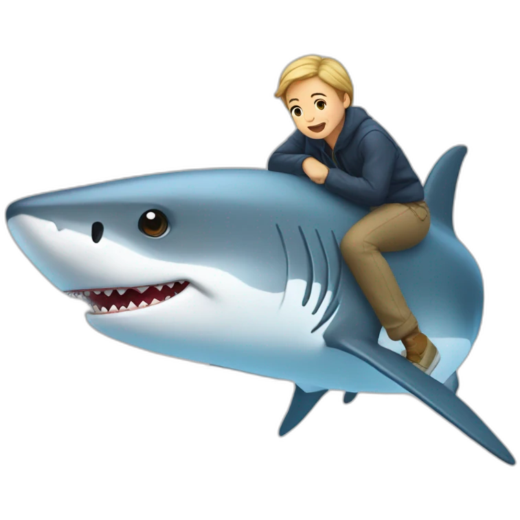 Humain sur un Requin emoji