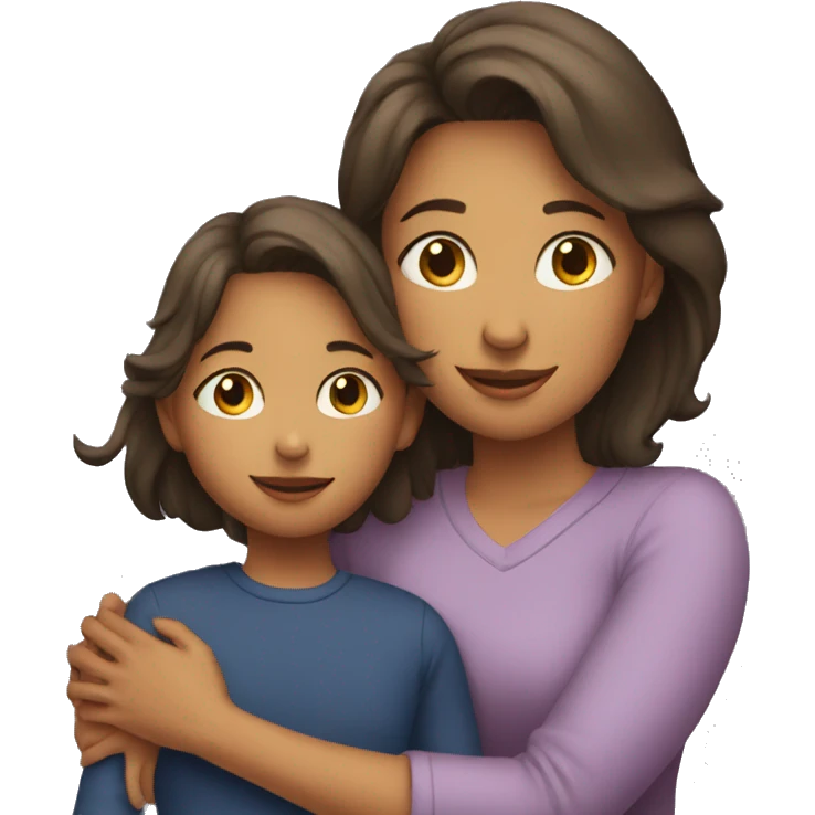 mom and daughter hugging emoji