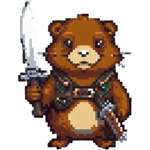 beaver with a weapon emoji