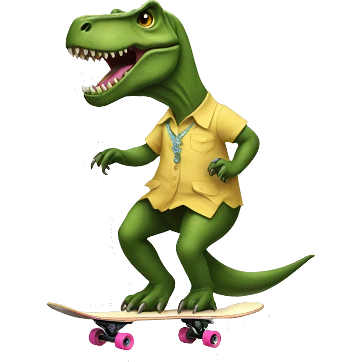 trex in a dress on a skateboard  emoji