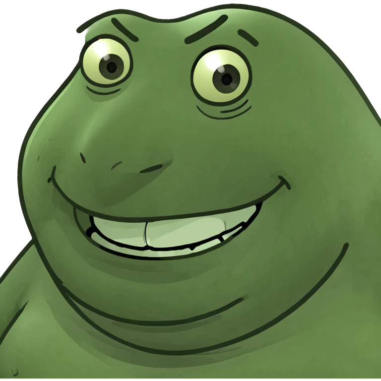 fat man with a werid smile emoji