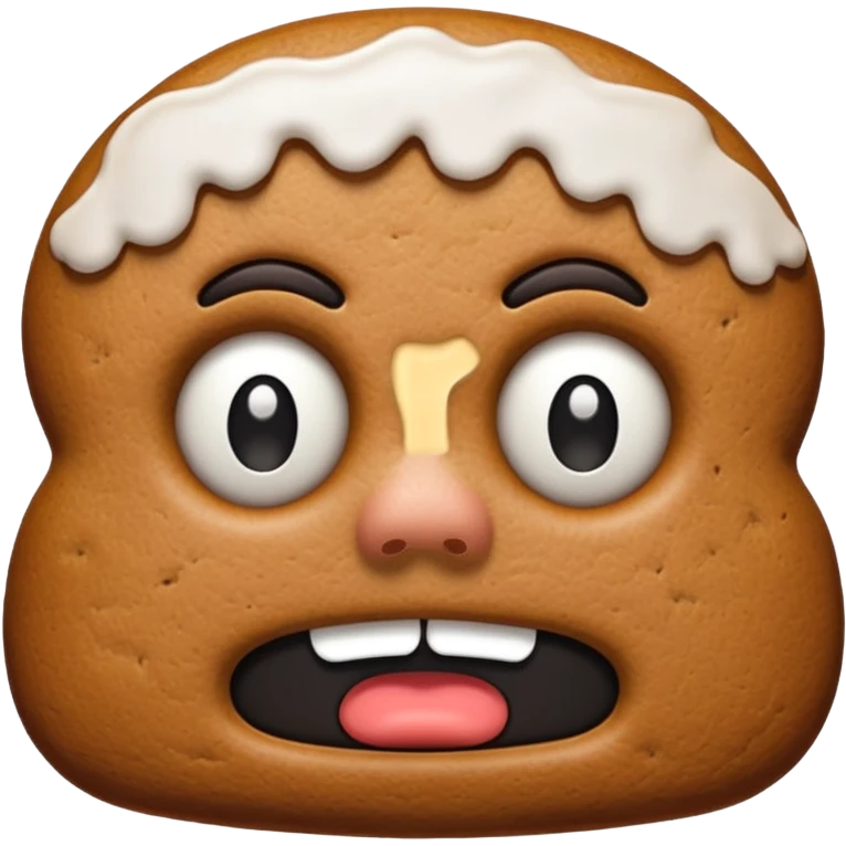 angry gingerbread man head plain emoji