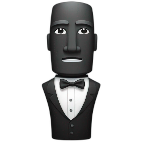 moai in tuxedo emoji