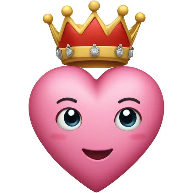 Love heart wearing a crowns with hands emoji