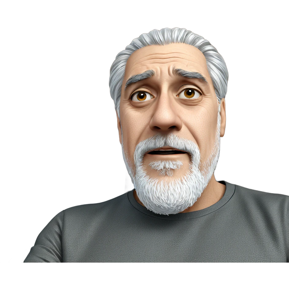 white haired old man portrait emoji