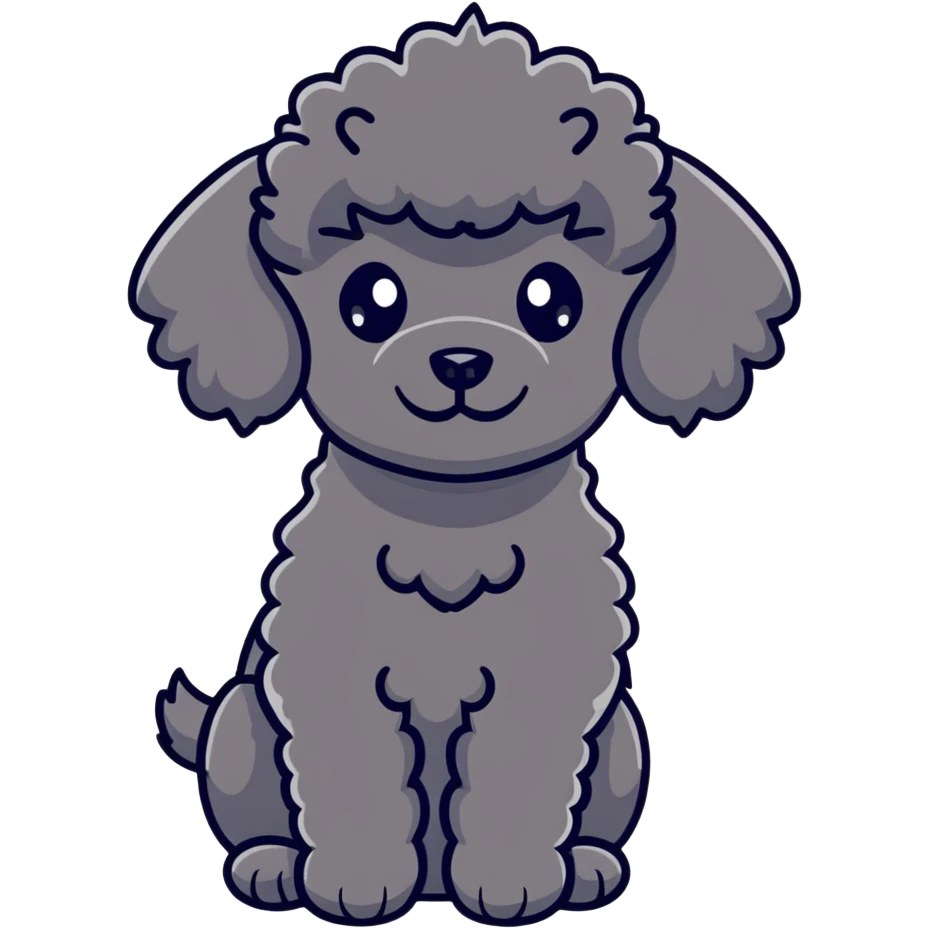 black french poodle dog emoji