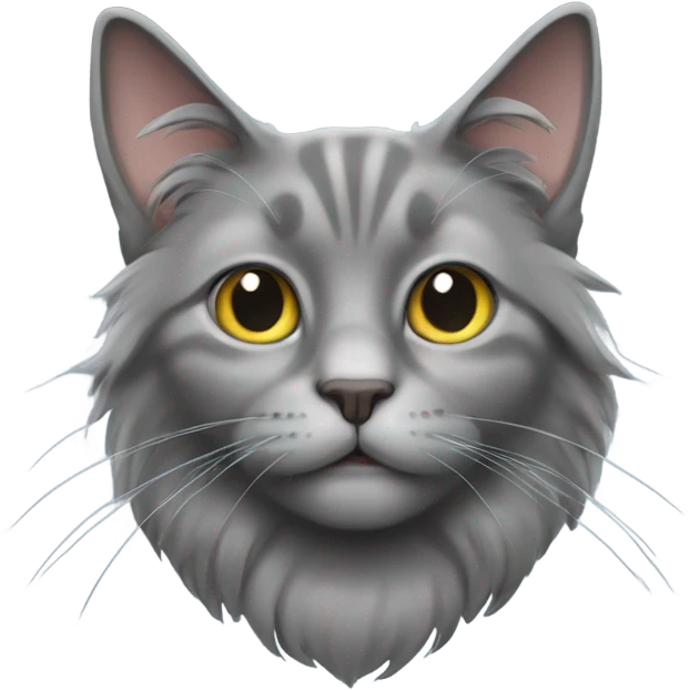 fold-eared long-haired gray cat emoji