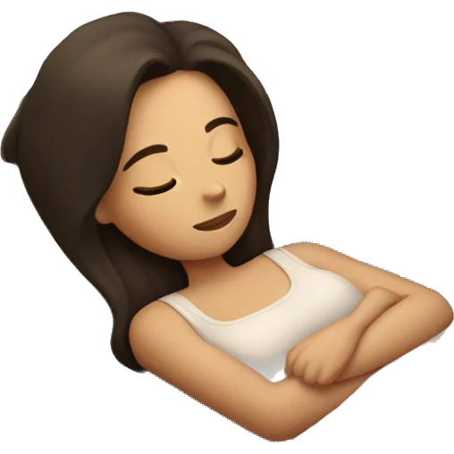 Brunette girl sleeping emoji