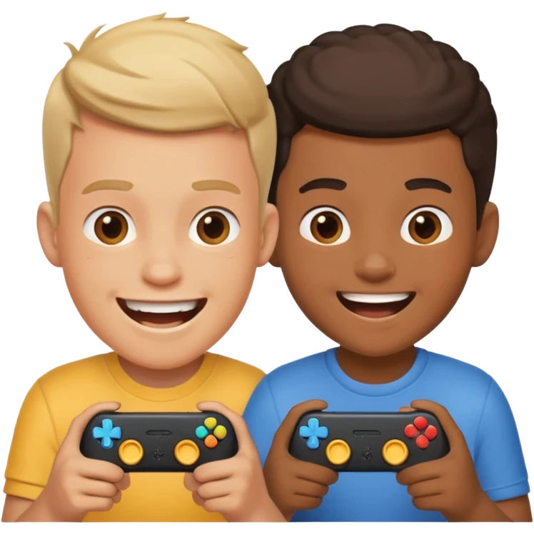 two brothers playings videogames emoji