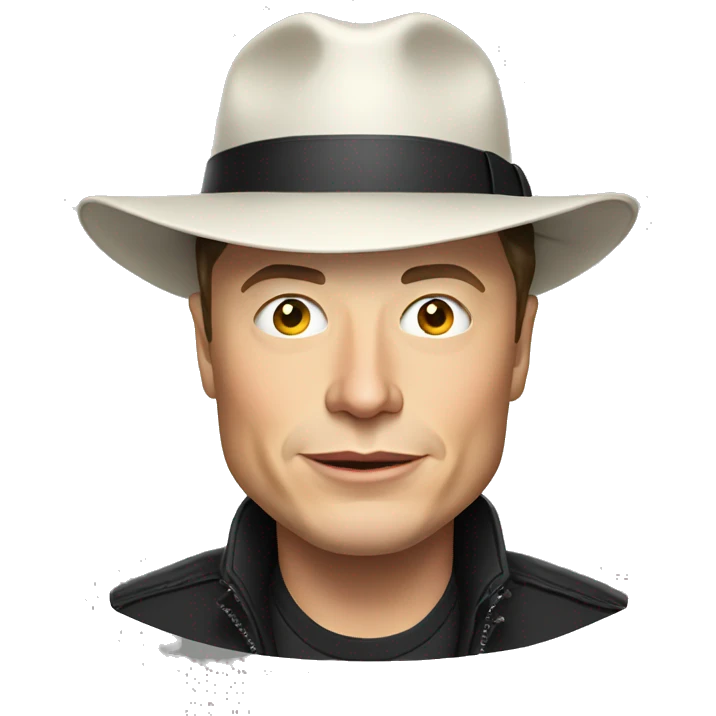 Elon musk with a hat  emoji
