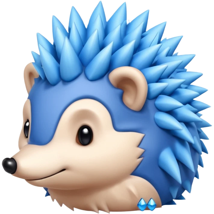 A blue hedgehog with 6 spines and emoji