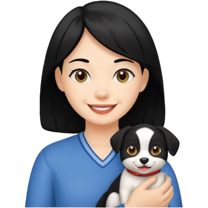 pet lover, black hair emoji