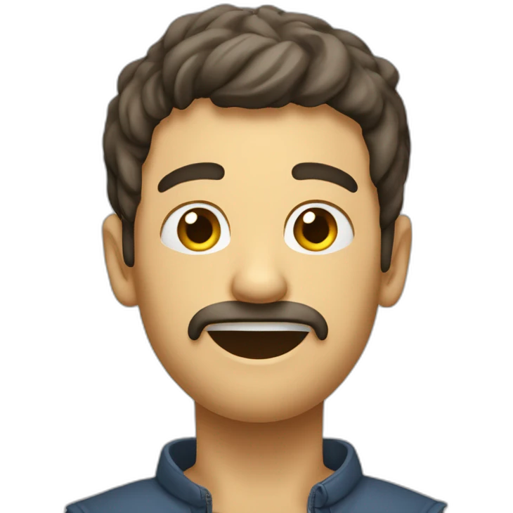 Homme qui mange un poireau emoji