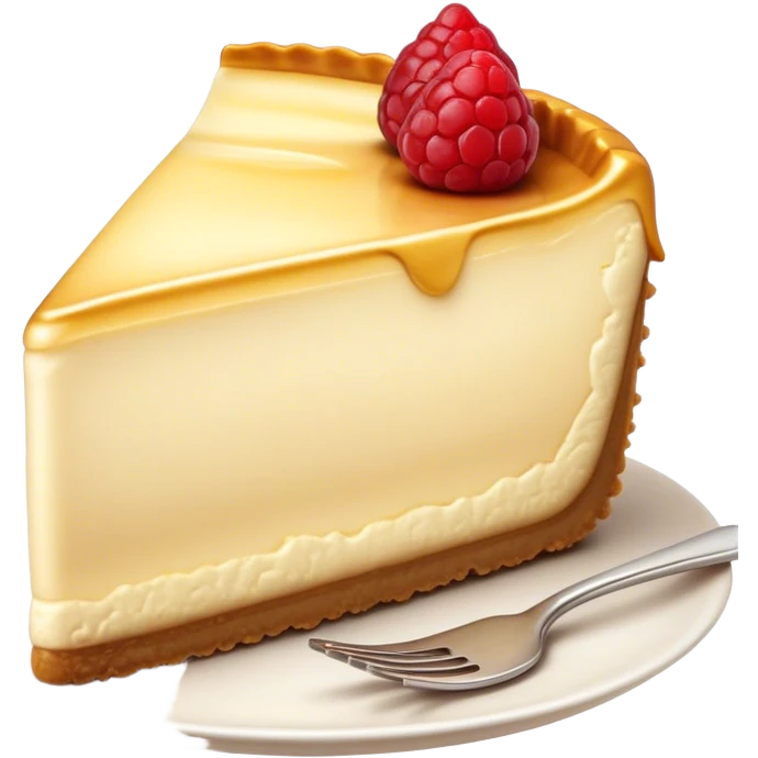 Cinematic Realistic Sernik Dessert Emoji, showcasing a rich, creamy cheesecake with a golden crust rendered with delicate textures and inviting, soft lighting. emoji