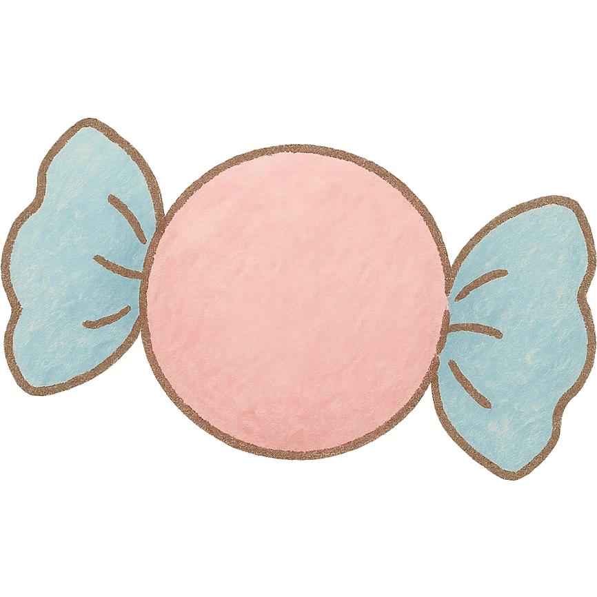 tiny pastel candy, Japanese hand-drawn kawaii style, full object emoji